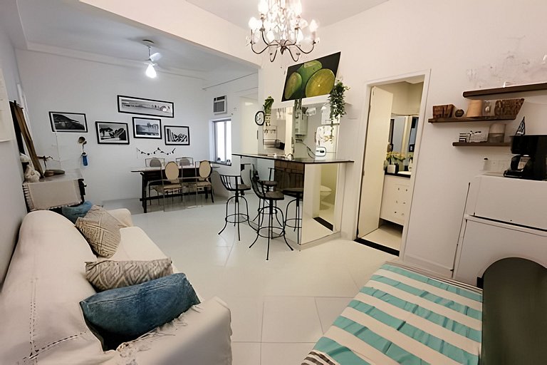 Apto 2 qts a 120 mts da Praia, otima localizaçao